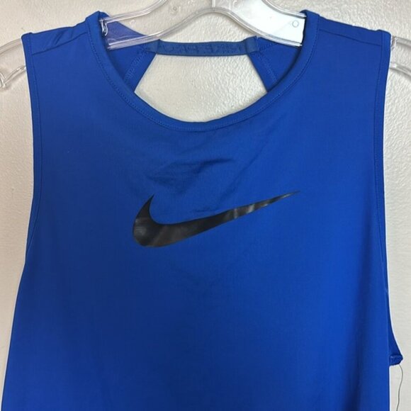 Nike Pro Essential Swoosh Dri Fit Open Back High Neck Workout Tank Top - Picture 7 of 11